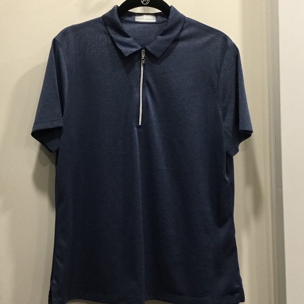 Callaway Navy Short-Sleeve Zip Golf Polo Shirt